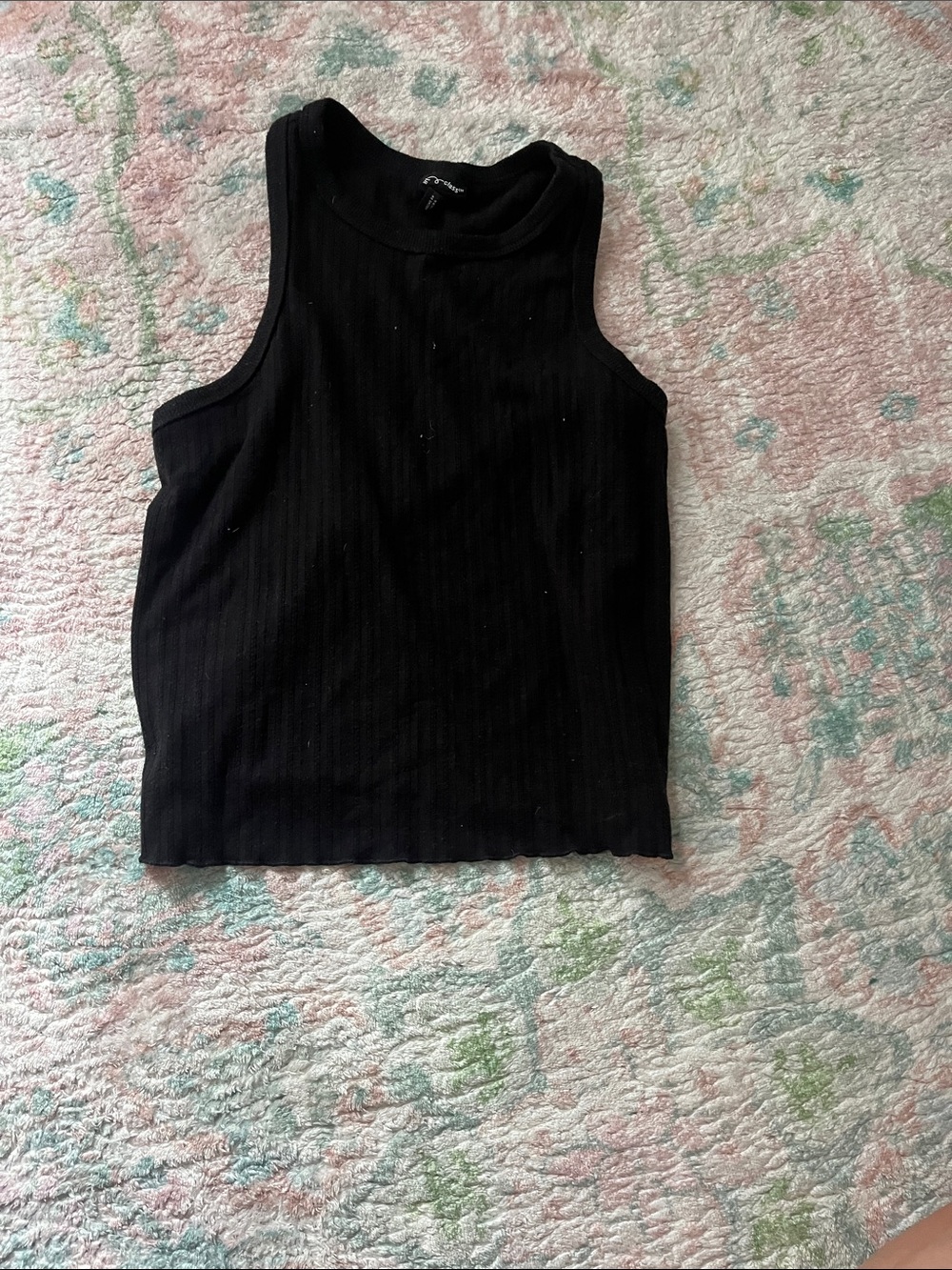 art class Black Ribbed Tank Crop Top